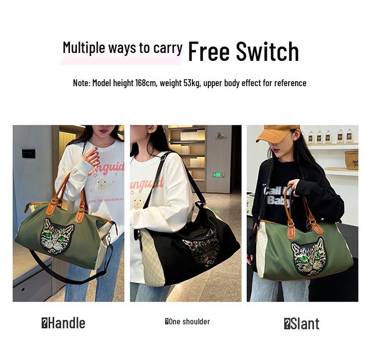 Crossbody Fashion Embroidery Handbag: Large Capacity Gym, Travel, or Business Trip Bag