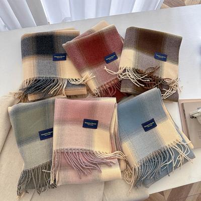 Autumn and Winter New Versatile Scarf Women's Thickened Woven Thick Beard Fringed Warm Scarf Imitation Cashmere Shawl