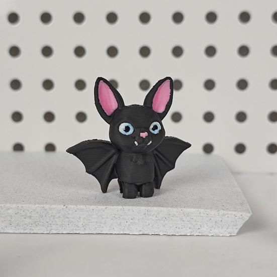 Mini Hanging Bat Figurine 3D Printed Small Bat Statue Halloween Holiday Party Spooky Black Bat Hanger Decoration Ornament