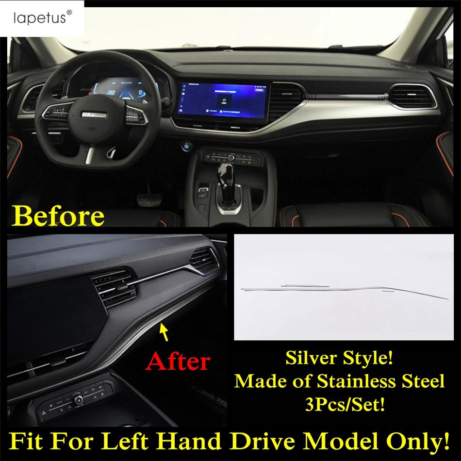 

Car Center Control Console Panel Edge Strip Decoration Stickers Cover Kit Trim Accessories Interior For Haval F7 F7X 2018 - Silver Style