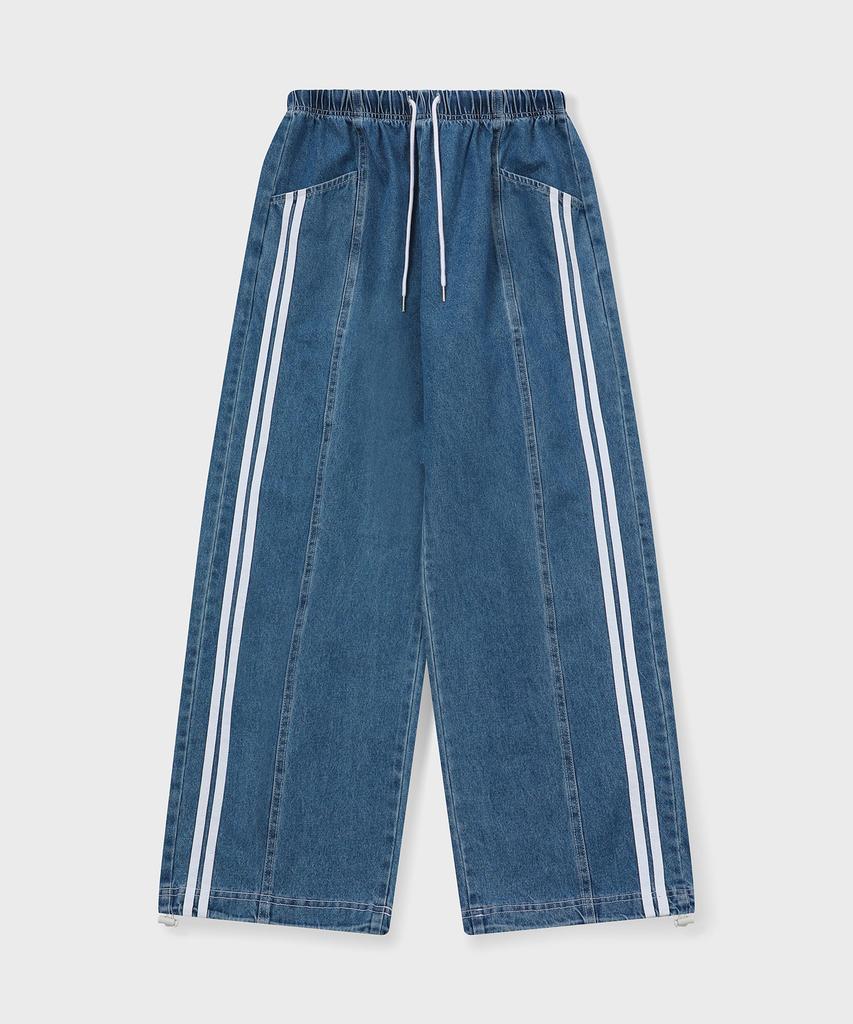 SLOW RECORD HOUSE Side Track Denim Pants_Medium Blue