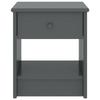 Table de chevet - Maison Exclusive - Bois de pin massif - Gris foncé - 1 tiroir et 1 étagère