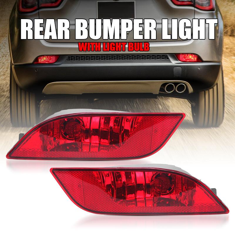 Rear Bumper Reflector Tail Light Fog Lamp W/Bulb for Jeep Compass 2017 2018 2019 2020 2021 2022 Left Right 55112674AA 55112675AA
