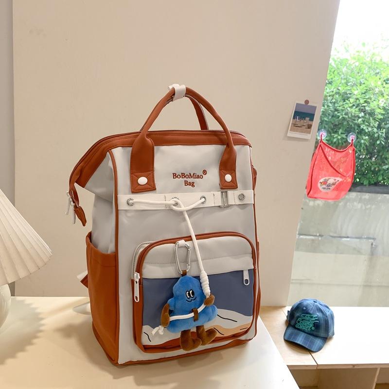 New Girls Schoolbag Large Capacity Lightweight Backpack Contrasting Color Female College Students Schoolbag Travel Computer Backpack