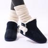 Fashion Cowmarm Fuzzy Winter Boots Slippers Women Knitted Ankle Boots Slippers Warm House Cotton Shoes Outdoor Indoor Plush Lining Boots