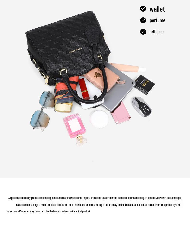 Damska torebka crossbody ze skóry naturalnej 2025 - Duża pojemność, do pracy, poduszka, torba Boston