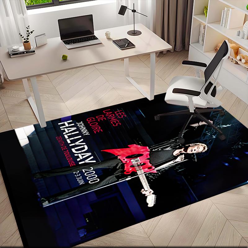 1 Stück Der Goldene Legende von Johnny Hallyday Teppich für Wohnzimmer Schlafzimmer Zuhause Sofadekoration, Kinder spielen Rutschfeste Fußmatte