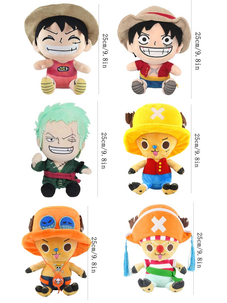 Japanese Anime 25cm One Piece Original Plush Toys CartoonFigure Luffy Chopper Ace Roronoa Zoro Cute Stuffed Doll Kids Xmas Gifts