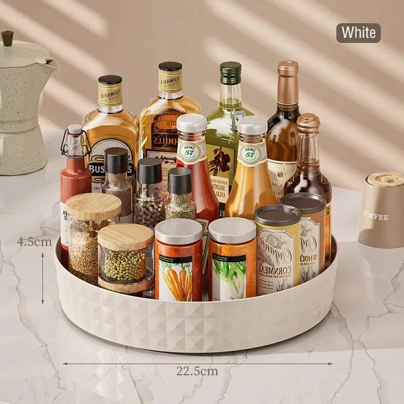 Kitchen Storage Spice Rack 360 Degree Rotating Cabinet Storage Rack Tray Cosmetic Storage Rack Non-slip Spice Round Rack 2430₽
