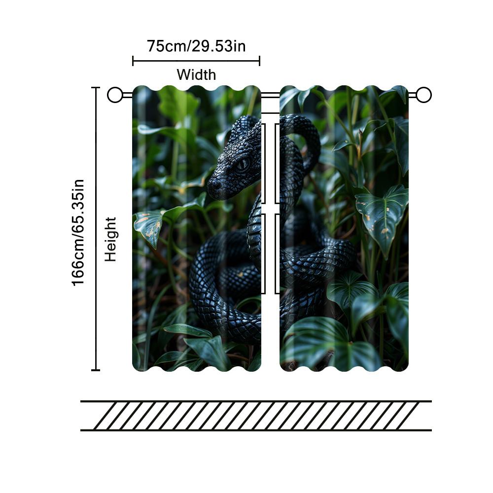 2 szt., zasłony filtrujące (z wyłączeniem prętów, nieruchome, bez baterii) Wąż dżunglowy do użytku w sypialniach i salonach
