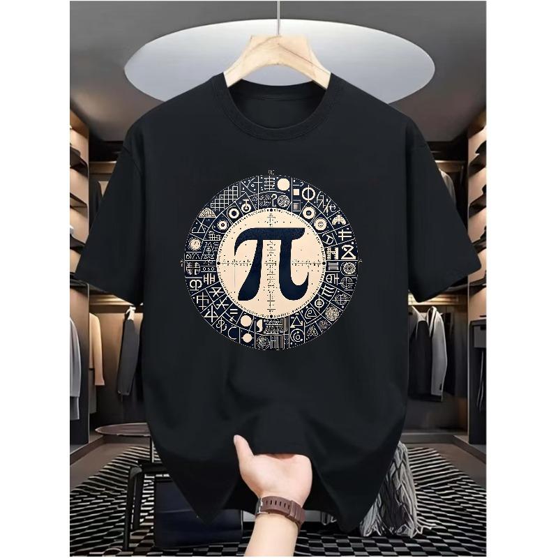 

Европейские размеры Мужская повседневная футболка с цифровым принтом - Изготовлена из, С круглым вырезом, короткими рукавами, в уличном хип-хоп стиле S чёрный