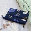 Cotton Coin Purse Portable Female Coin Pouch Canvas Change Bag Double Zipper Floral Card Holder For Women Girls Daily Life