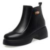 Thick-soled Short Boots Women's New Mother Warm Shoes Autumn and Winter Piled Thickened Leather Shoes Muffin Bottom Cold-proof Martin Boots