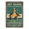 HomeSplashProDecor Sea Turtle Bathroom Sign - Vintage Tin Humor Art - Shower Room/Home - Eco-Friendly Design