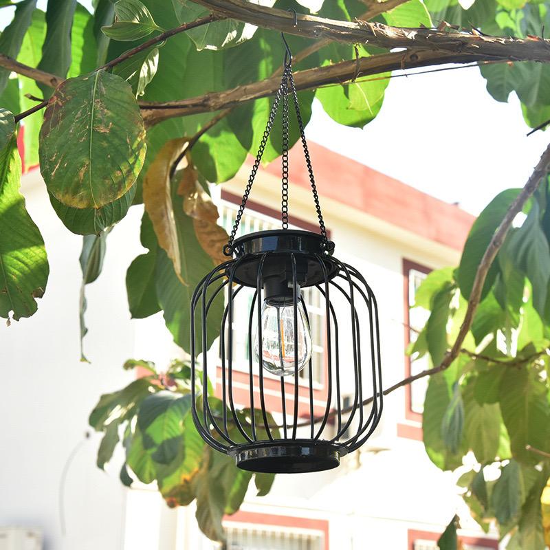 Upgraded Outdoor Solar Lamps Courtyard Garden Corridor Warm Light Metal Hanging Lights Light Control Decorative Lighting Hot