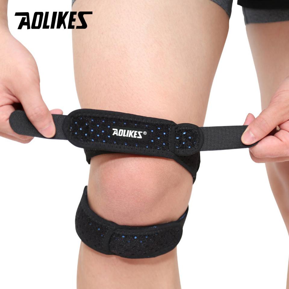 Aolikes 1Pcs Elastic Knee Support Sleeve with Hole for Basketball Tennis Cycling Pressurized Wrap Kneepad Safety Braces