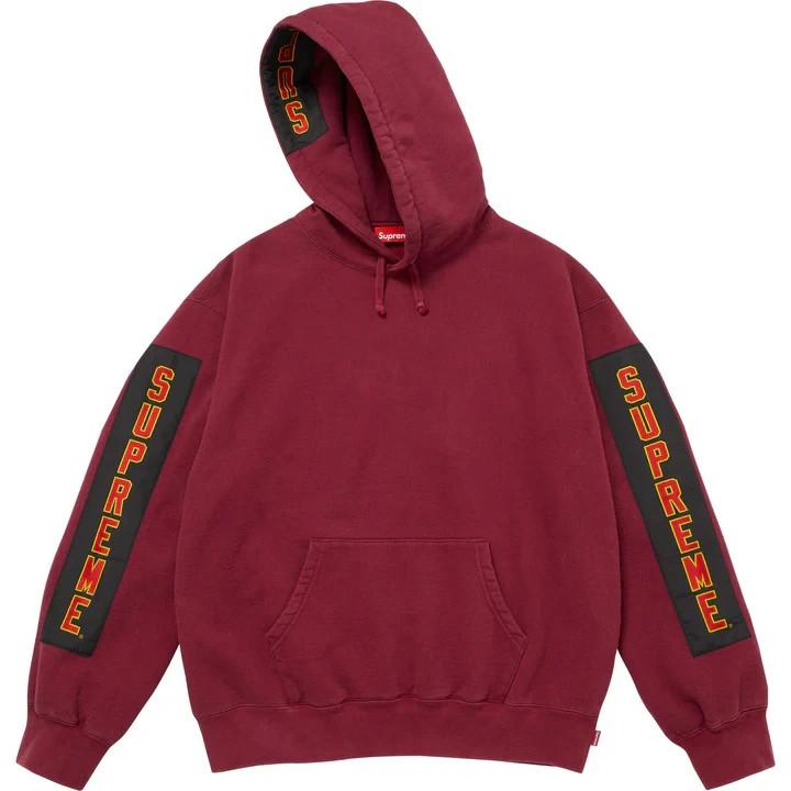 Supreme Woven Patches Hooded Sweatshirt Cardinal