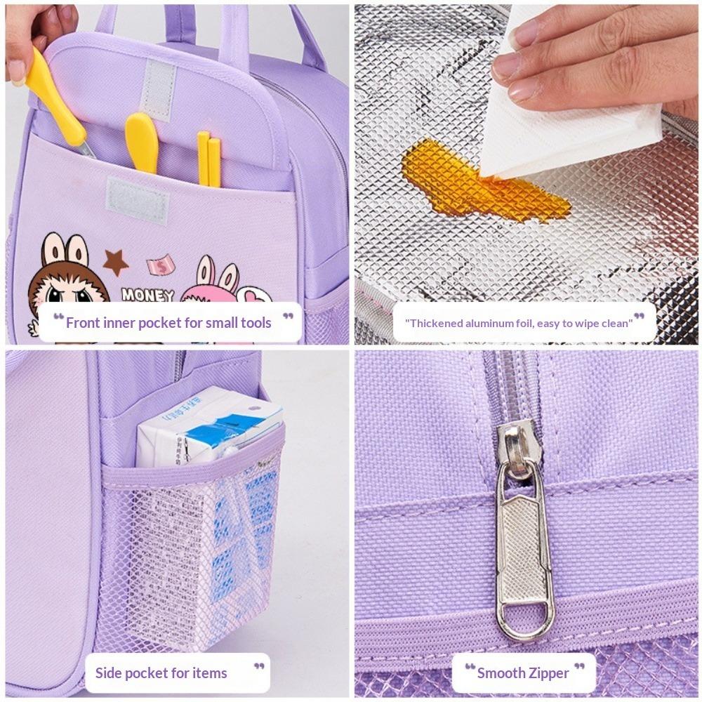 Lunch Box Bag Handbag Cartoon Thermal Insulation Thickened Aluminum Foil Lunch Box Bag Elementary School Student Bento Bag To Work