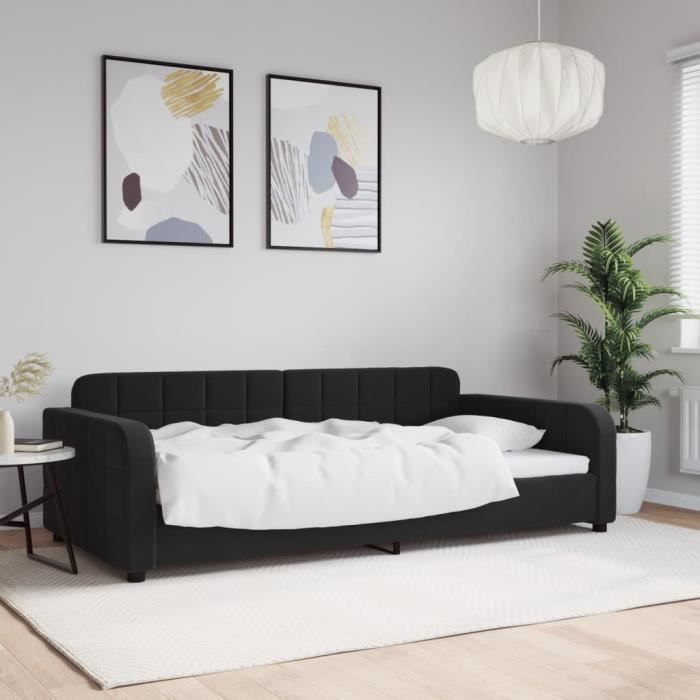 VidaXL Daybed Black 100x200 Cm Velvet 354069