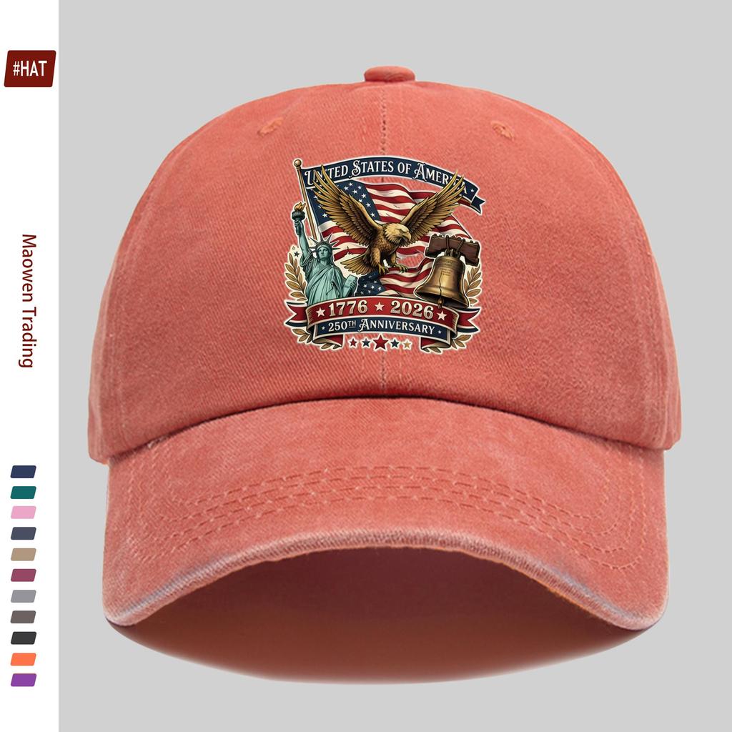 Pc American Th Anniversary Baseball Cap MenS and WomenS USA Flag and Statue of Liberty Print Adjustable Strap Vint
