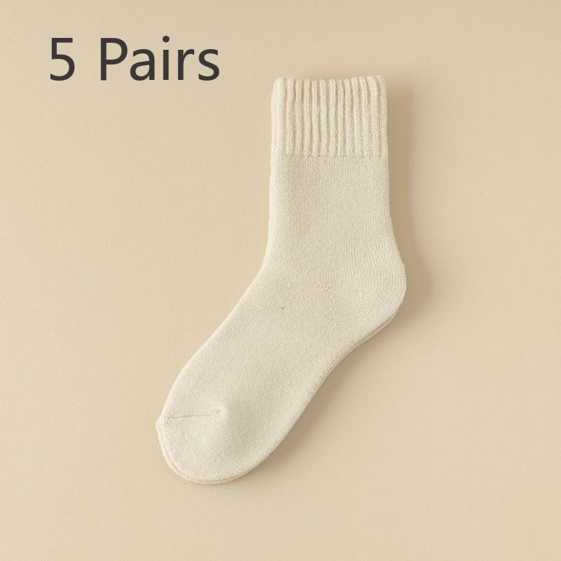 

5 пар женских осенне-зимних флисовых утолщенных теплых шерстяных чулок 5 Pairs