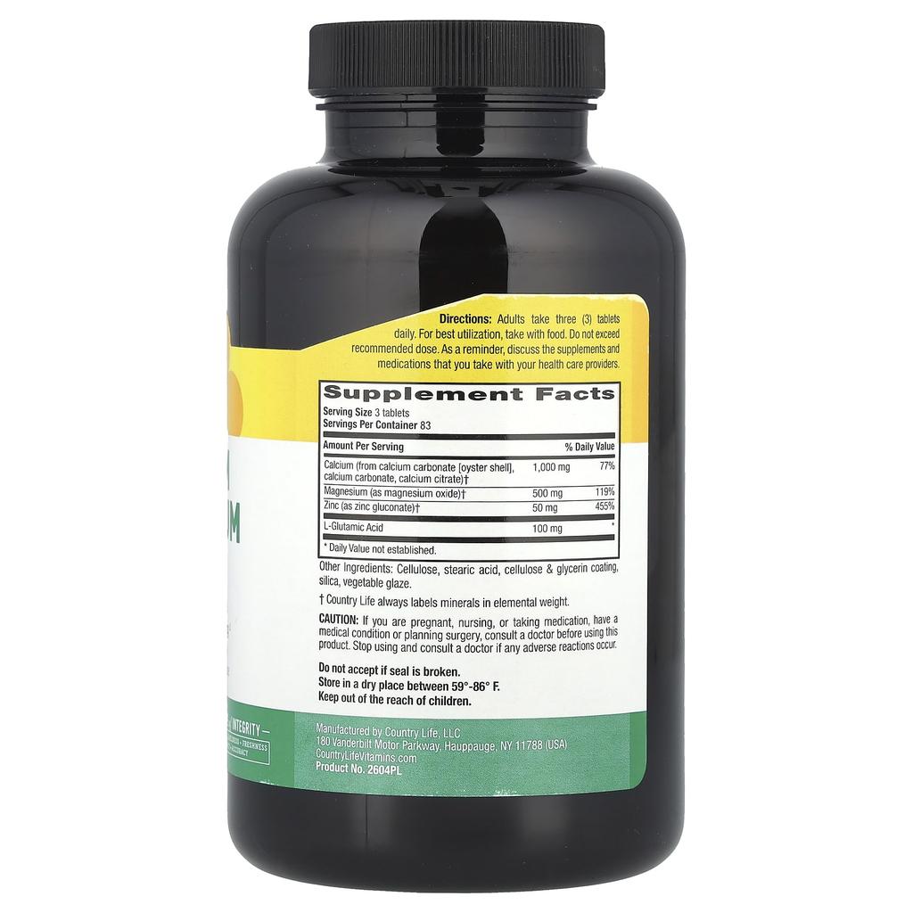 Calcium Magnesium Zinc, 250 Tablets