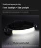 Rechargeable Motion Sensor COB Headlamp - Dual Light for Night Running, Camping, and Outdoor Use