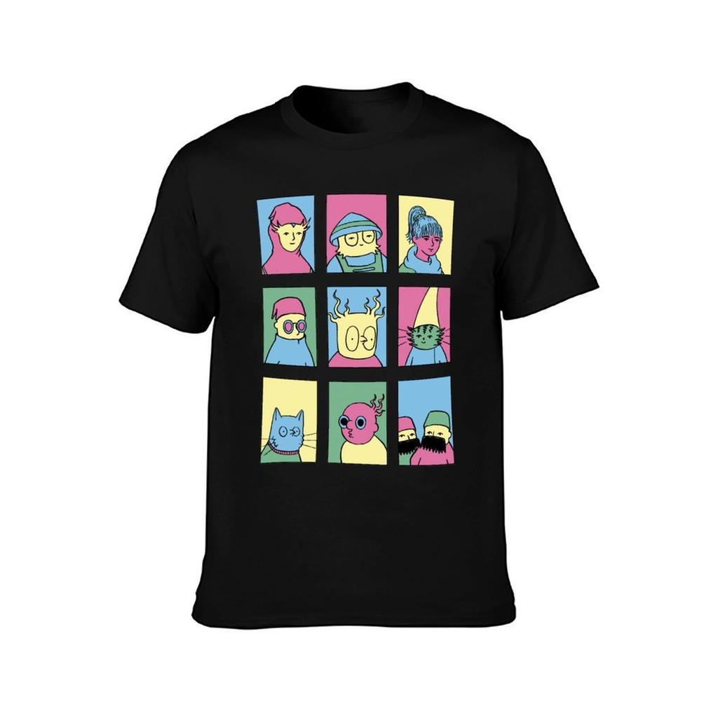 Character Grid TShirt Summer Casual Loose TShirt