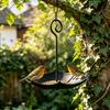 Upside Down Umbrella Bird Feeder Hanging Outdoor Decorative Metal Garden Feeder for Wild Birds with Curved Hook Design