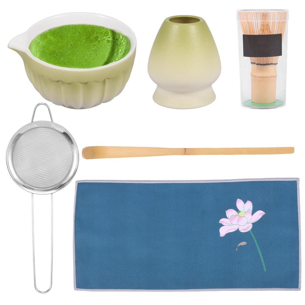 6Pcs Matcha Bowl Japanese Tea Cup Gift Matcha Chawan with Pouring Spout for Kitchen Home Tea Room Dining Room Tea-making Tools