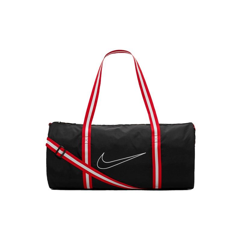 

Nike Heritage Adjustable Shoulder Strap Nylon Travel Bag Unisex Travel Bag Black Red CK4973-010 Black Red