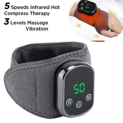 5 Levels Electric Heating Wrist Massager 3 Levels Vibration Hand Massager Pad Support WristBand Prevent Sprains Pain Relief