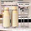 1PC Stainless Steel Disposable Cup Holder Storage Desktop Required Paper Cup Storage Rack Kitchen Living Room Office Cup Holder