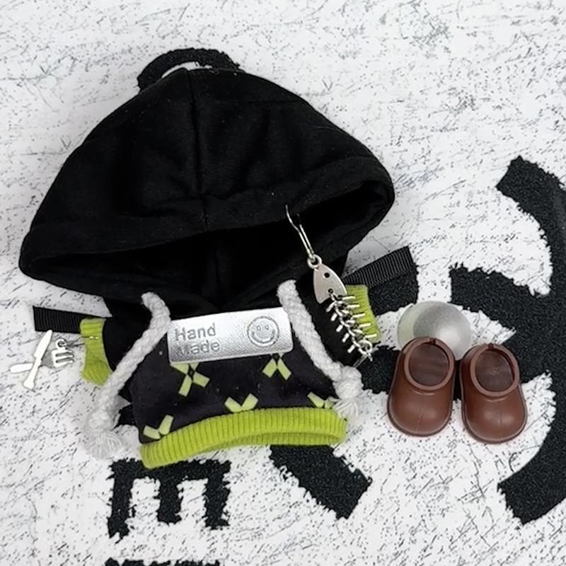 Pro 17cm Labubu Oblečení Módní Špionážní Set Kombinézy Vlněné Čepice 3.0 Labubu Oblečení Náhrdelníky Boty Sluchátka Panenky Doplňky Hračka