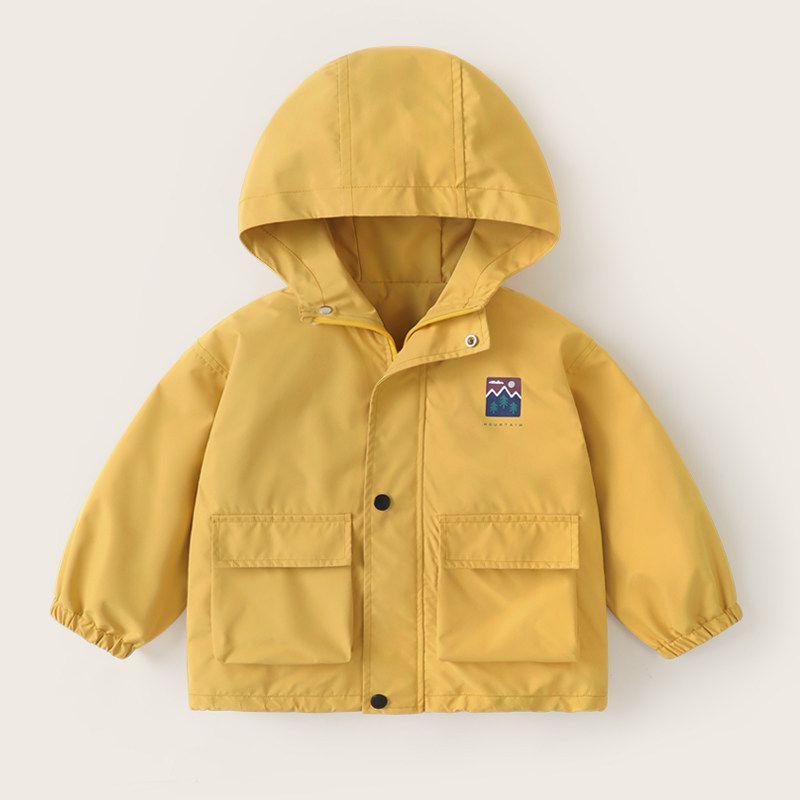 Right European Style Boys  Jacket 2026 Spring and Autumn New Toddler Top Outdoor Children s Clothing Jacket Spring and Autumn Yellow 130cm
