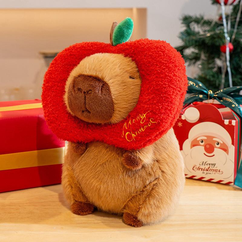Plush Christmas Capybara Toy Festive Xmas Decoration Stuffed Doll Gift Kids
