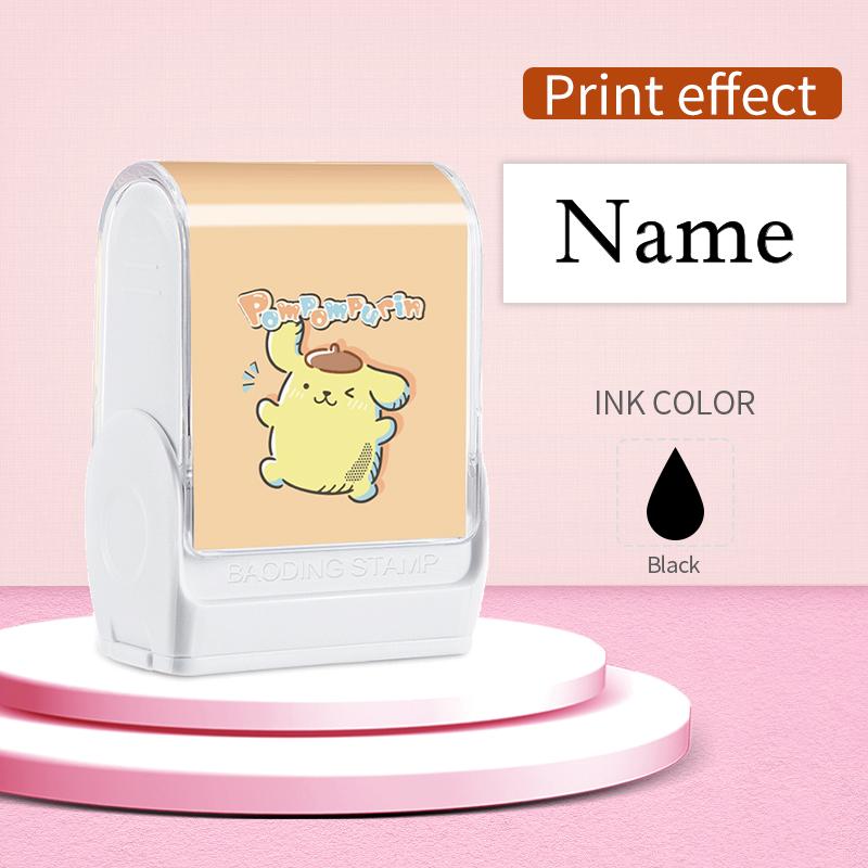 

PomPomPurin Custom Waterproof Name Stamp-Personalized Designs, Washable Ink for School Supplies Ideal for Personal Organization