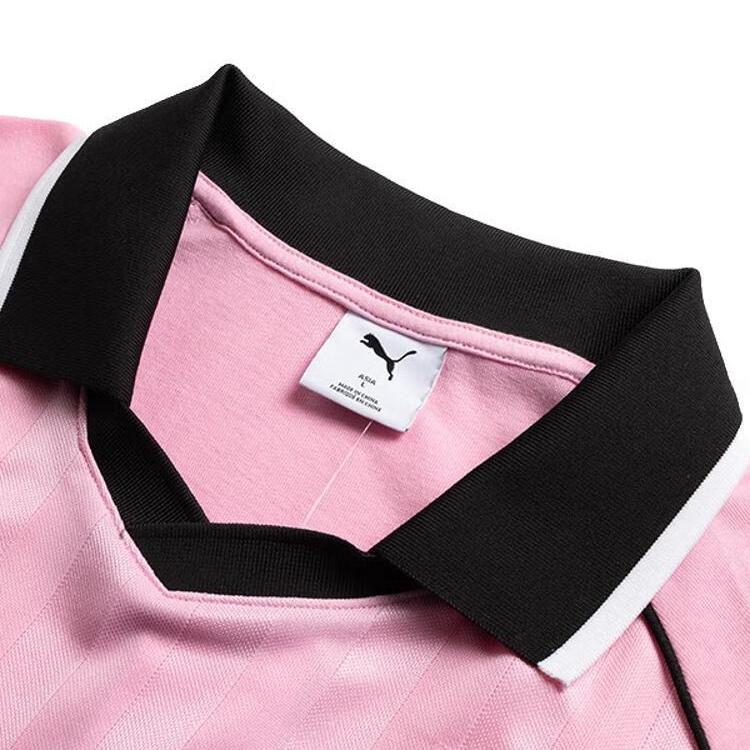 Puma Fashionable Versatile Soft Loose Short Sleeve Polo Shirt Unisex Polo Shirts Pink 633071-90