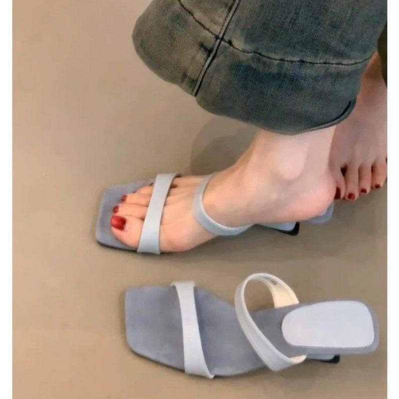 

Шлепанцы на танкетке женские летние новые красивые туфли на высоком каблуке с юбкой высококлассные серебристые крутые шлепанцы 40 синий