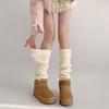 Winter Verdikt Warm Ademend Effen Patroon Beenwarmers Koreaanse Stijl Mode Dik Gebreid Dames Los Veelzijdig Slouch Sokken