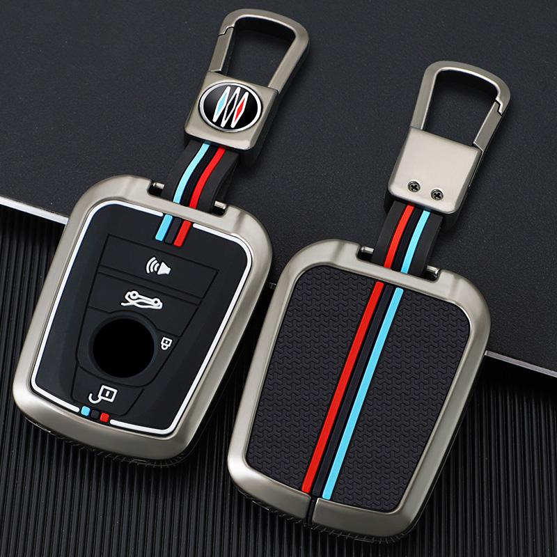 Zinc Alloy+Silicone Car Smart Remote Key Case Cover Protective Shell Fob For Bmw I3 I8 Series Car Interior Keychain Accessories