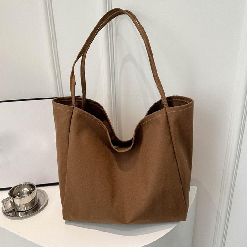 

Жіночі повсякденні полотняні сумки через плече Жіноча сумка з екологічної тканини Багаторазова складна сумка для покупок Бавовняна сумка для книг великої місткості 35x18x31cm коричневий