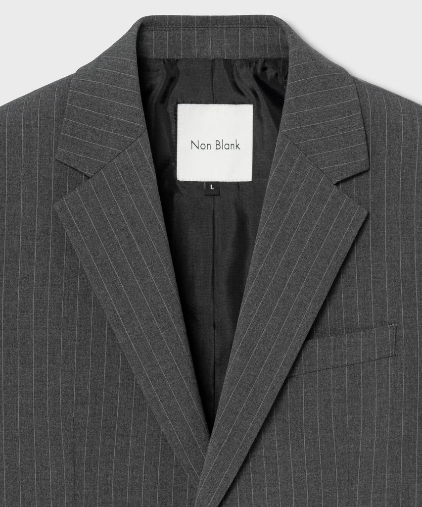 Nonblank Striped Semi-Overfit Blazer_Dark Grey