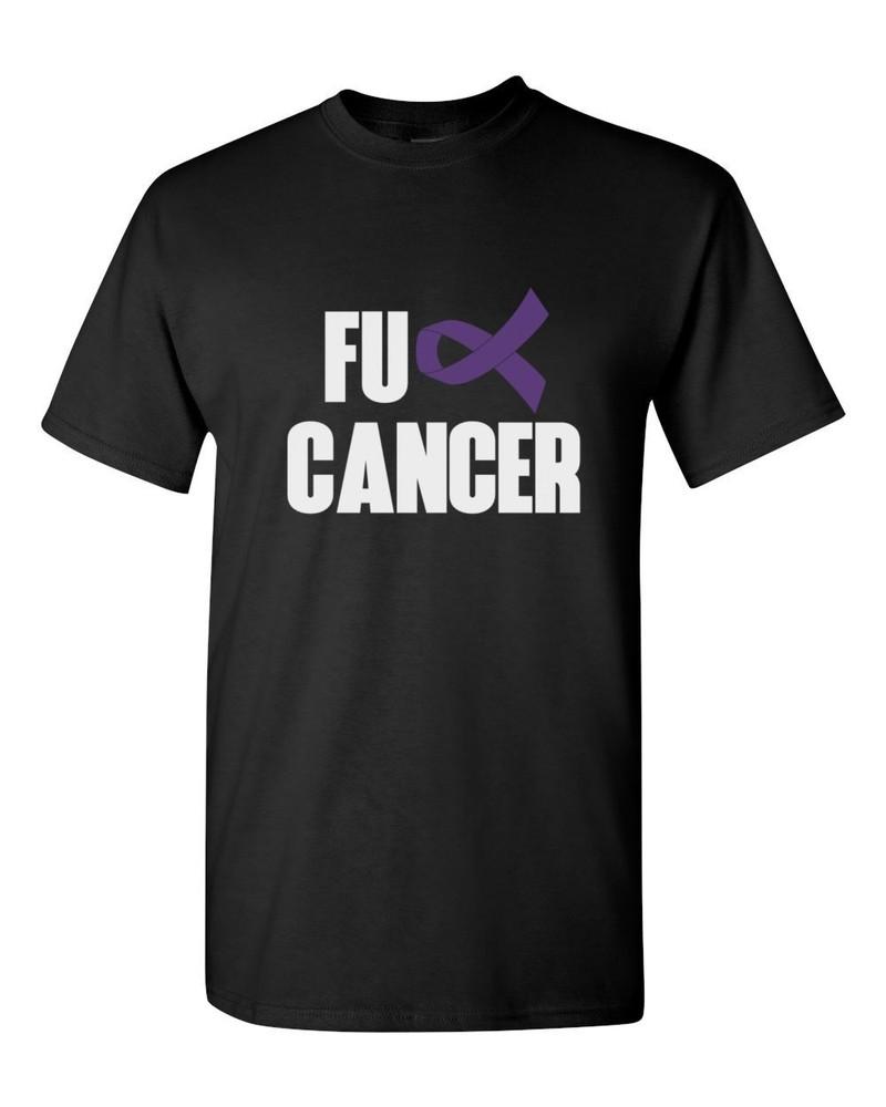 FU Cancer Shirt Pancreatic Cancer Awareness Month Purple Ribbon T-Shirt Support Unisex T-Shirt S