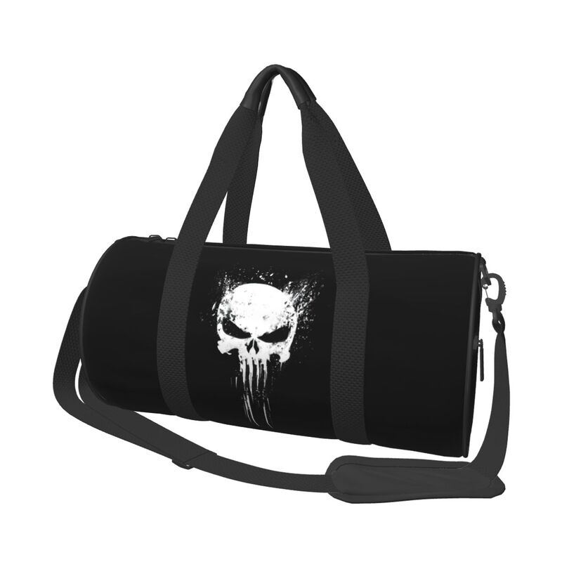Skeleton Skull Print Round Travel Duffel Bag Lightweight Waterproof Durable Handbags Yoga Gym Sports Bag Outdoor Fitness Bags