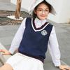 Women's V Neck Preppy Style Casual Knit Sleeveless Sweater Vest Tops