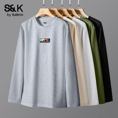 Baleno Men's S&K Waffle Knit Breathable Round Neck Long Sleeve T-Shirt