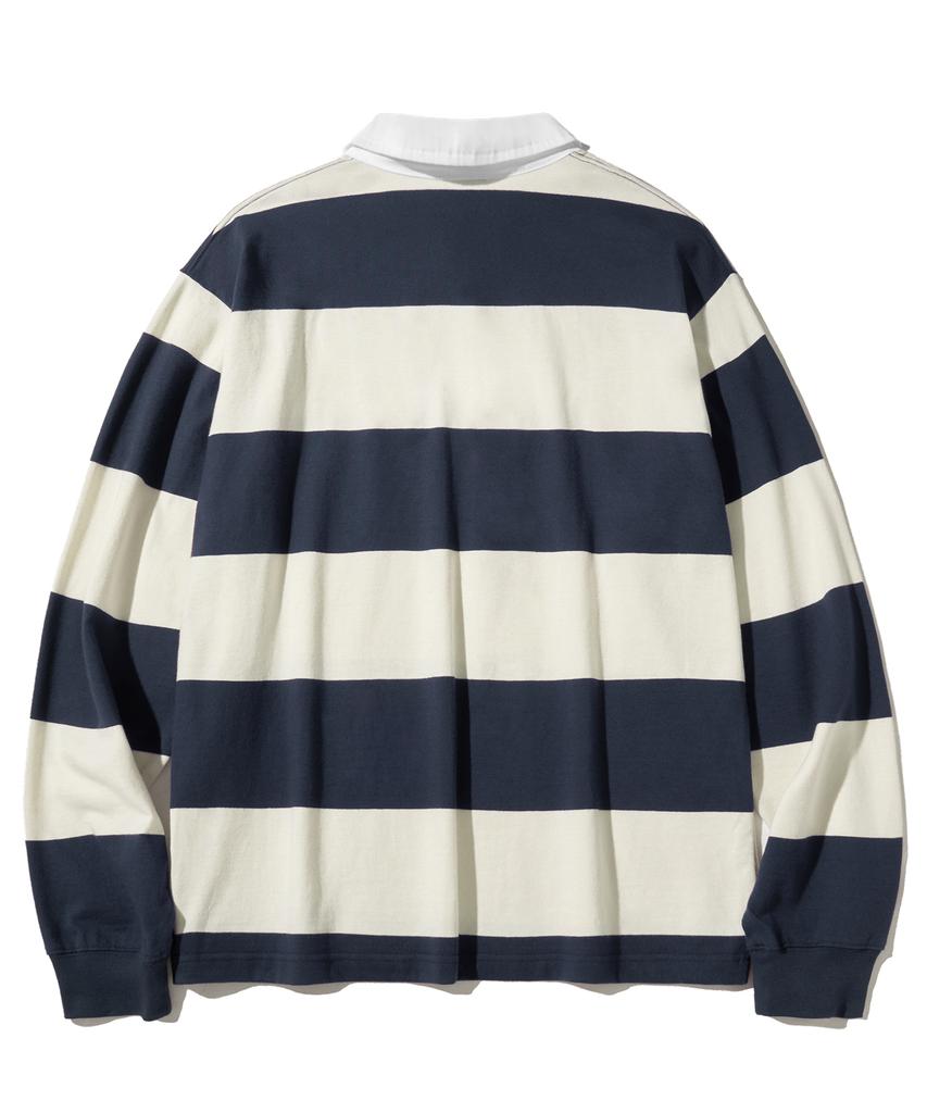 Illuminate Stripe Rugby Long Sleeve - Navy