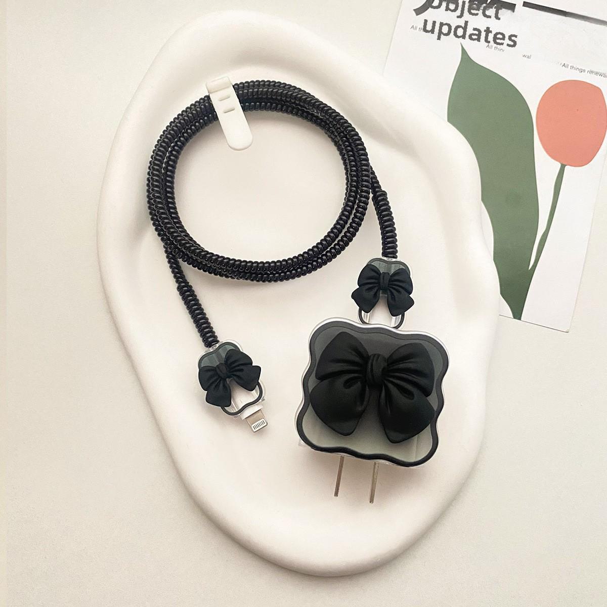 

Защитный чехол для зарядки iPhone 16 с быстрой зарядкой 20 Вт, совместимый с Apple 15 Pro Max, с системой управления кабелями для iPad 2024 headgear+wire sleeve+black rope чёрный