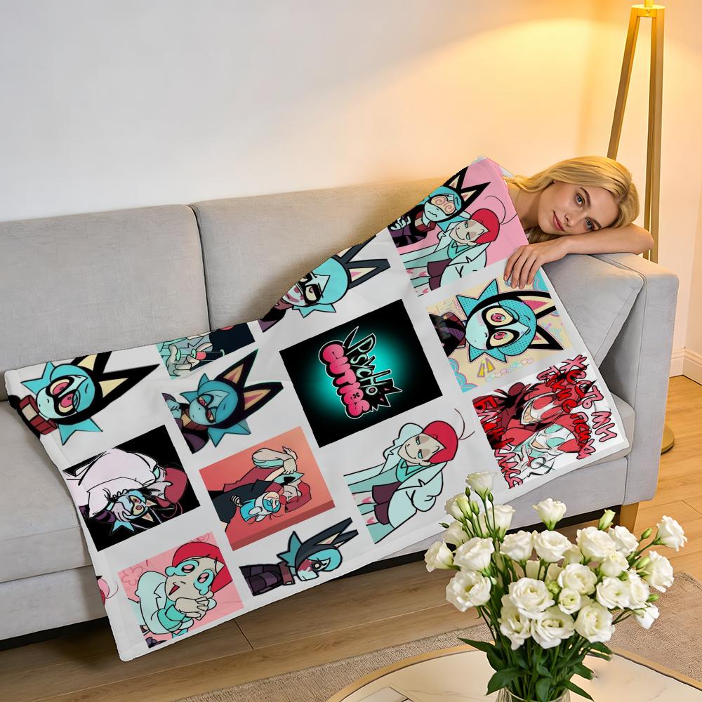Throw High-Density Short Plush Blanket For Sofa Nap Air-Conditioned Room Soft Skin-Friendly Anime P-Psychocuties Mimi